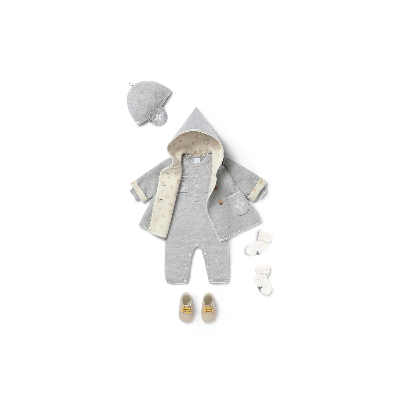 Manteau DPAM En Laine Bouillie Gris Pour Garçon - Taille 12 Mois - Style Caban